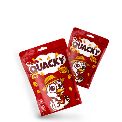 Quacky Crunchy Corn Snacks BBQ flavor